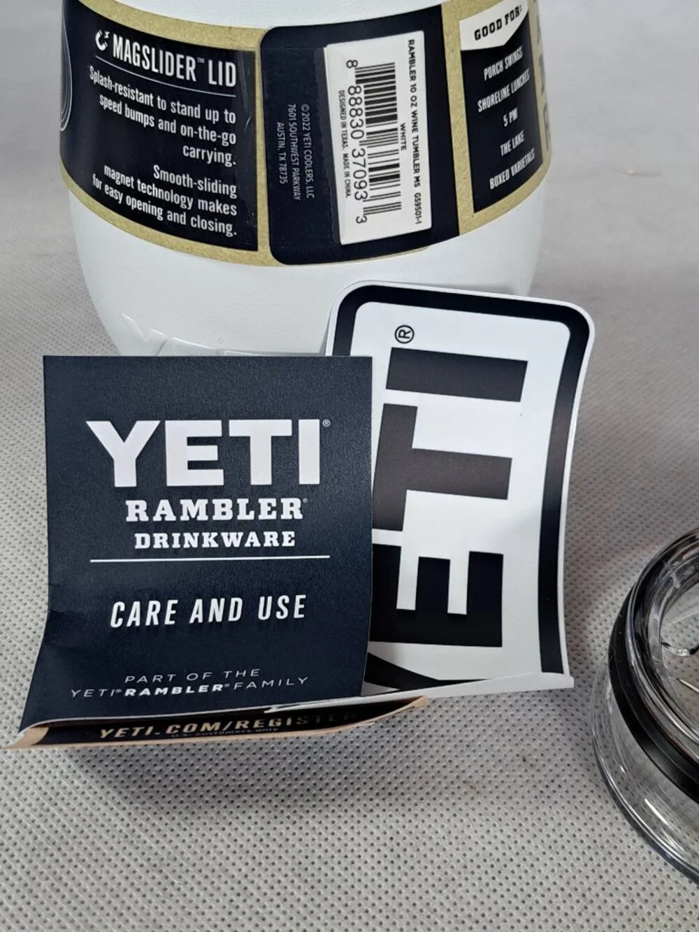 YETI RAMBLER® 10 OZ WINE TUMBLER WITH MAGSLIDER™ LID - New with tags